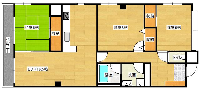 AD.ONES高須(3LDK/3階)の間取り写真