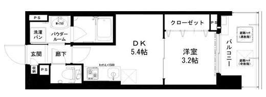 LA CASA京橋(1DK/3階)の間取り写真