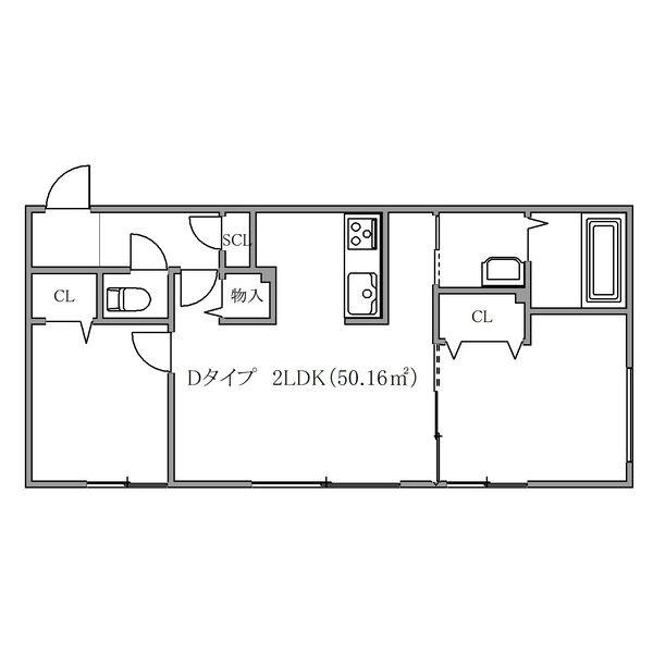 イー・エフ札幌東(2LDK/4階)の間取り写真