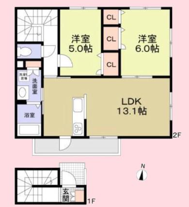 エトワール(2LDK/2階)の間取り写真