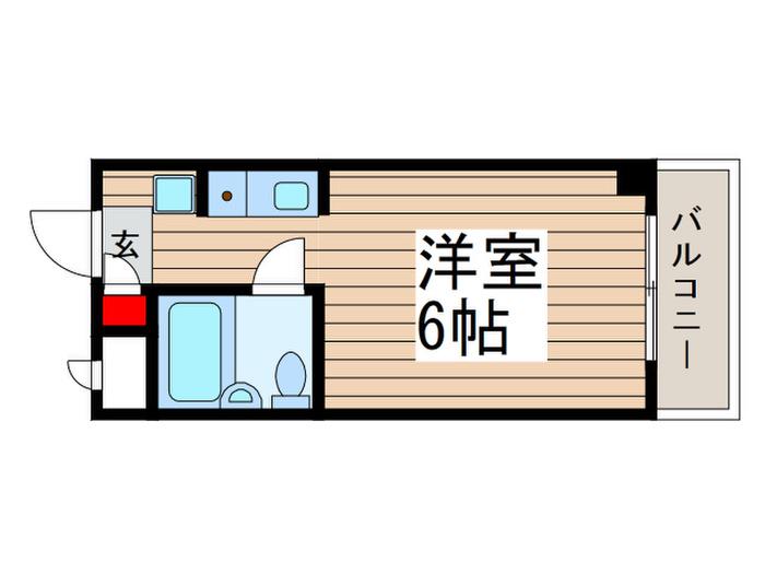 アーバン津田沼(ワンルーム/2階)の間取り写真