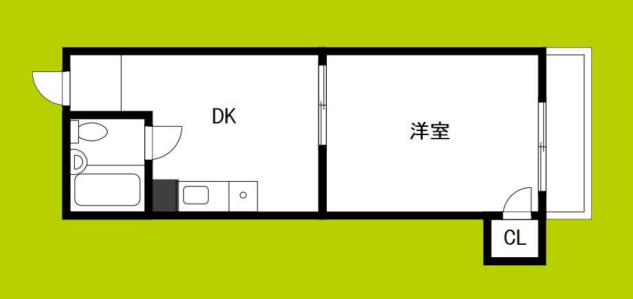 ニューライフ赤坂(1DK/8階)の間取り写真