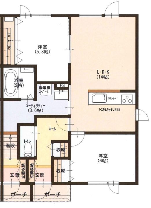 MOLIERE(2LDK/1階)の間取り写真