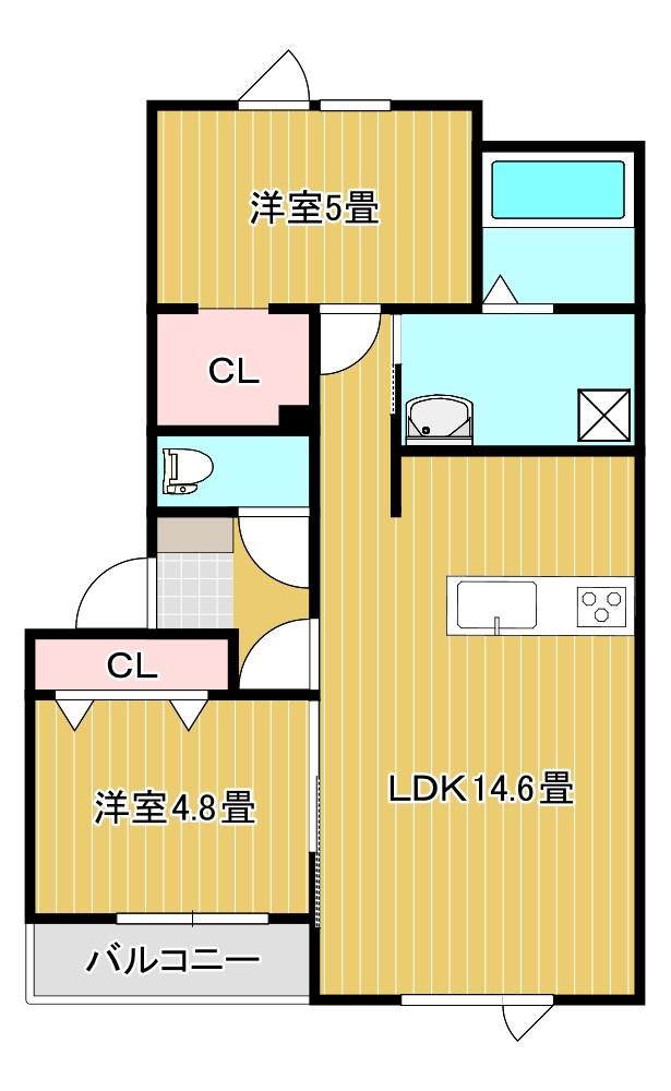BISQUE(2LDK/1階)の間取り写真