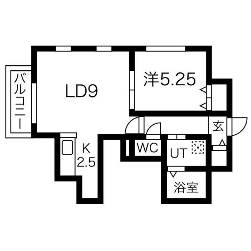 アンウィンド211(1LDK/3階)の間取り写真