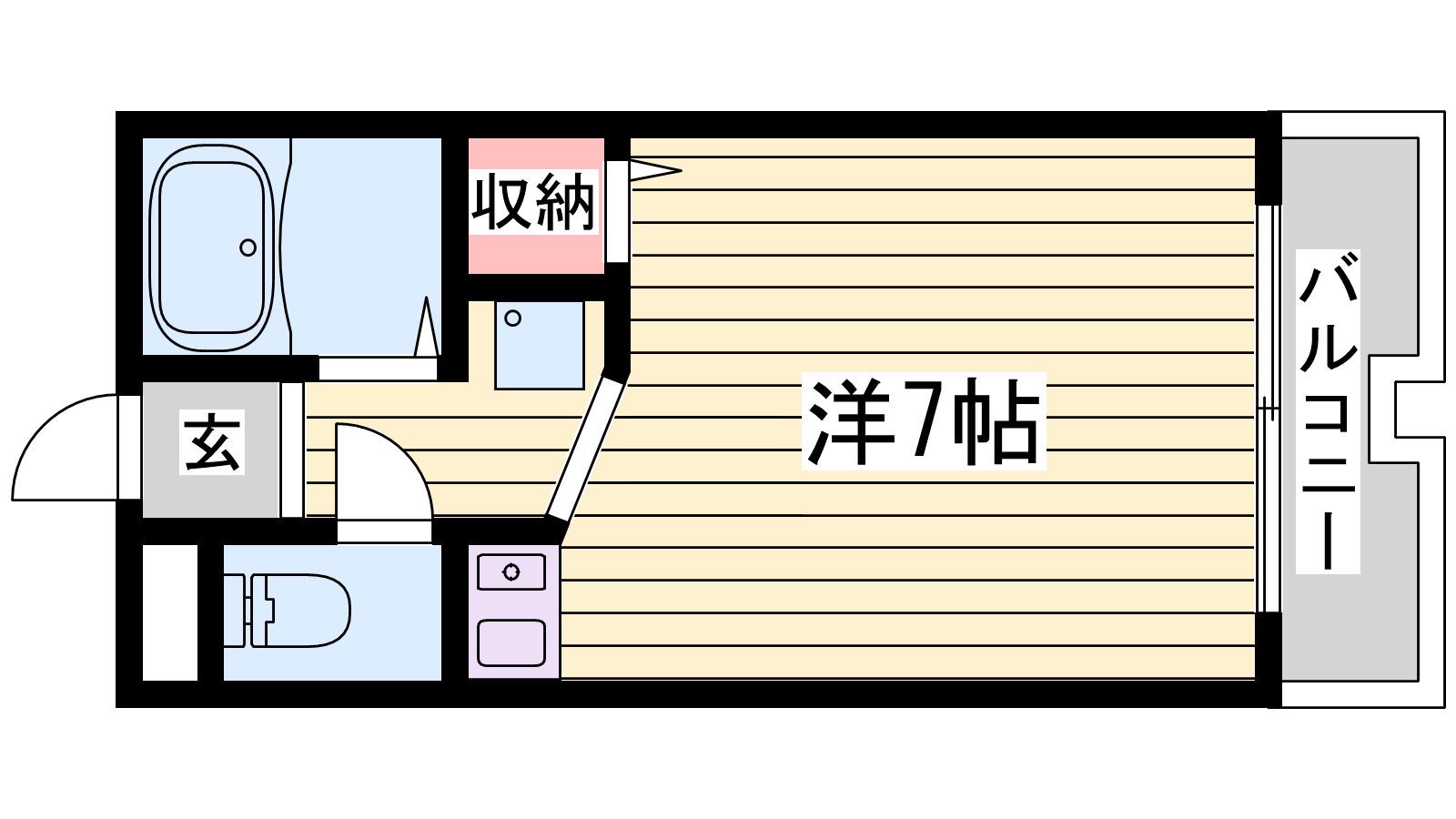 ヴィオス多聞(ワンルーム/3階)の間取り写真
