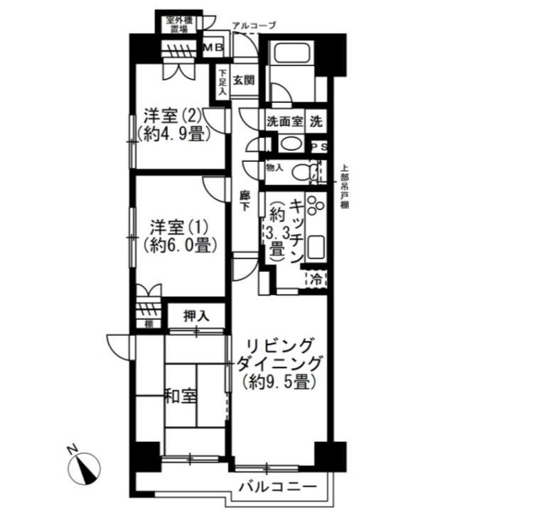 藤和シティコープ町屋II(3LDK/3階)の間取り写真