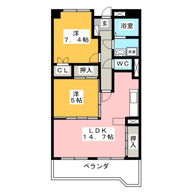 GENIUS(2LDK/6階)の間取り写真