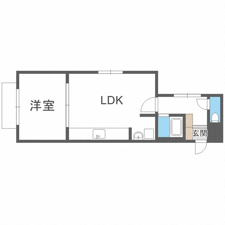 カーサベルデ琴似(1LDK/4階)の間取り写真
