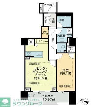 ザ・パークハウス渋谷南平台(1LDK/2階)の間取り写真