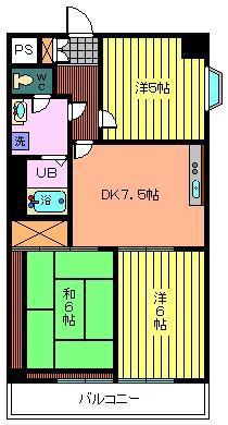 ニュー氷川ハイツ(3DK/4階)の間取り写真