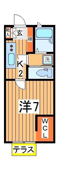 アパートメントK VOL.Ⅱ(1K/1階)の間取り写真