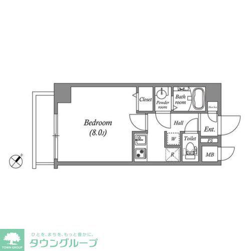 GRAN PASEO新宿河田町(1K/3階)の間取り写真