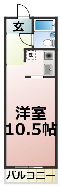 ハウス108車道(ワンルーム/1階)の間取り写真