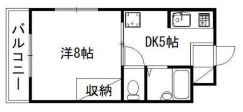 ルネッサンス9(1DK/3階)の間取り写真