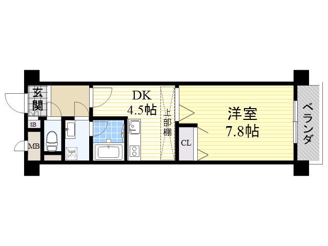 KURISE諏訪(1DK/3階)の間取り写真