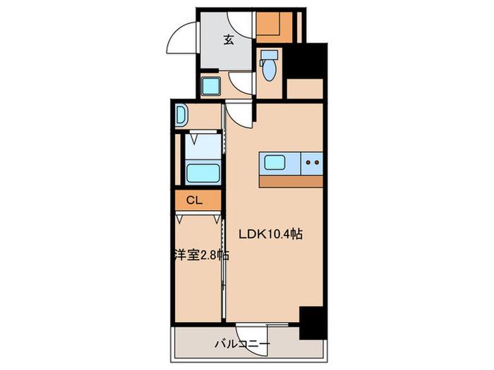 大阪難波NOAH(1LDK/6階)の間取り写真