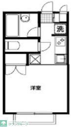 シティーコート川崎(1K/2階)の間取り写真