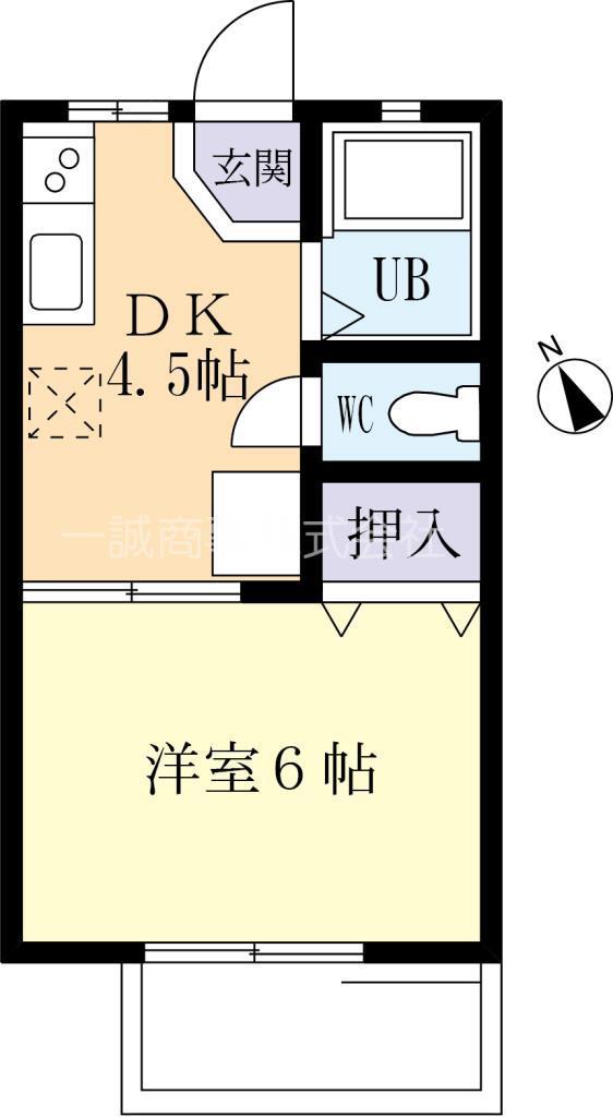 メゾンコウベII(1DK/2階)の間取り写真