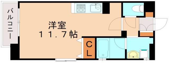 プラージュ大橋(ワンルーム/6階)の間取り写真