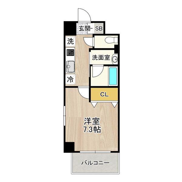CITY SPIRE 名駅前(1K/14階)の間取り写真