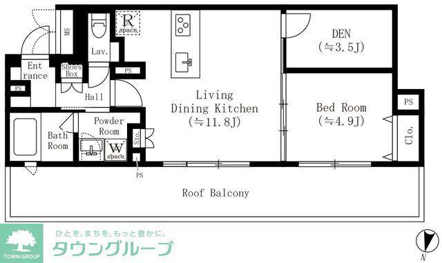RESTILE池尻大橋(1LDK/4階)の間取り写真