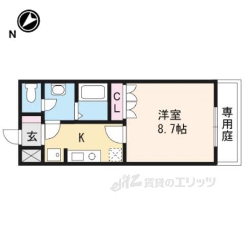 KUKUNA(1K/1階)の間取り写真