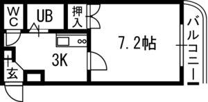 ホルス・ハウス(1K/2階)の間取り写真