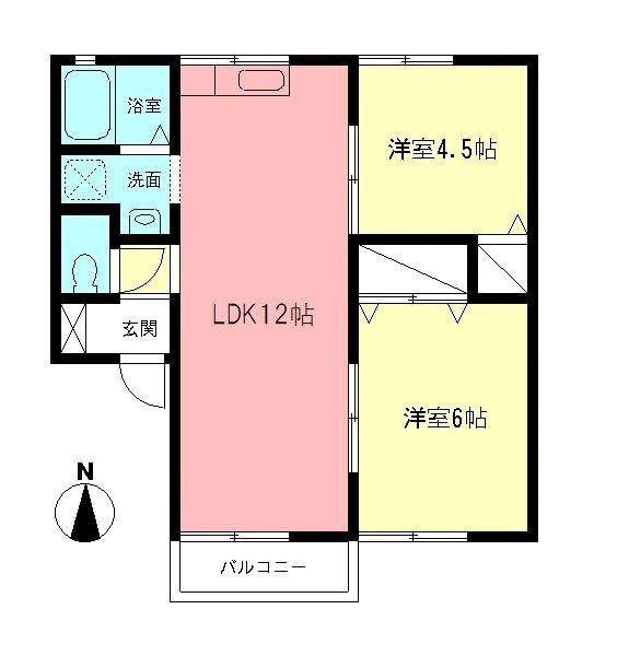 フラワーハイツ(2LDK/2階)の間取り写真