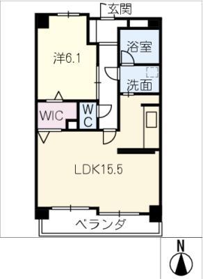 ベルヴィルVI(1LDK/5階)の間取り写真