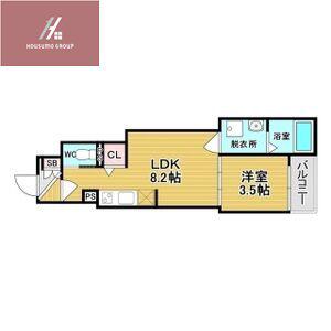 グランツ喜連(1LDK/3階)の間取り写真