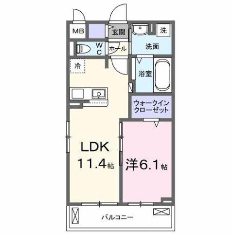 メゾン・ド・フロレゾン(1LDK/2階)の間取り写真