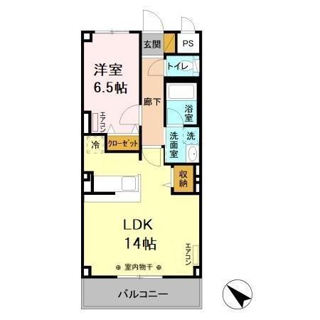 ベルグレイス(1LDK/3階)の間取り写真