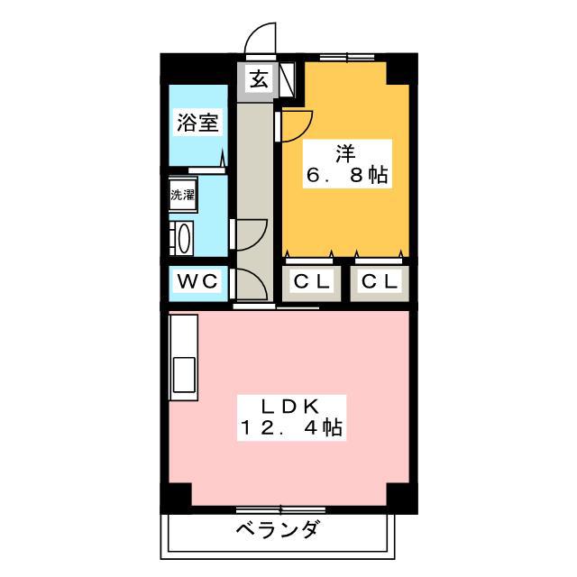 サンセールウエスト(1LDK/1階)の間取り写真