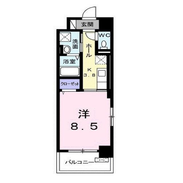 ウィンコム(1K/4階)の間取り写真