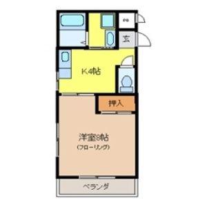 アルザス(1K/2階)の間取り写真