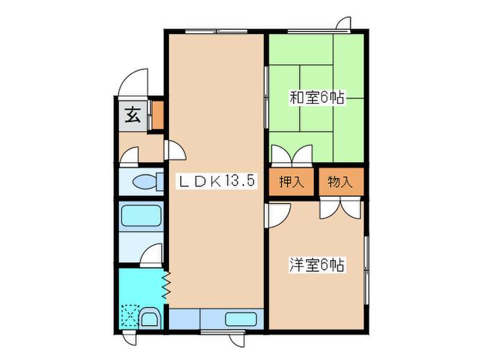 エスポアール2.4(2LDK/3階)の間取り写真