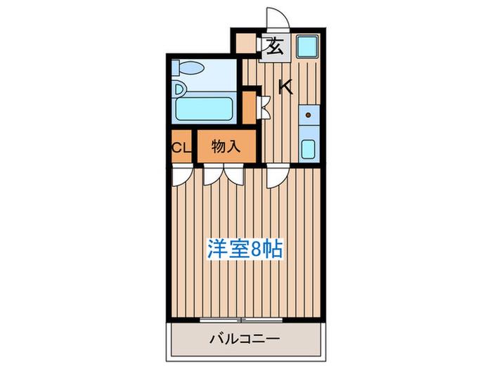 愛宕橋ハイツ(1K/2階)の間取り写真