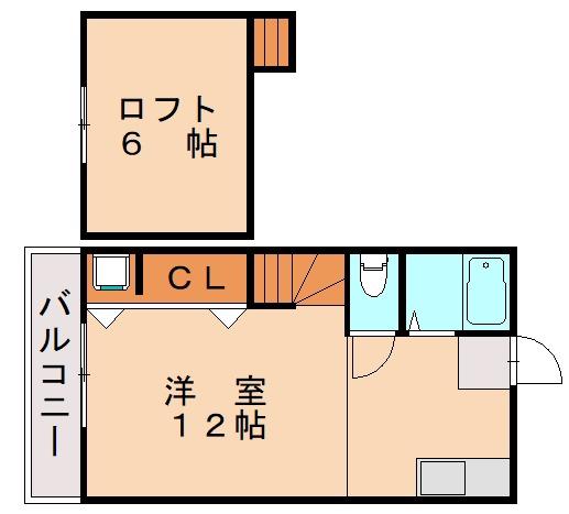 エスペランサ名島(ワンルーム/1階)の間取り写真