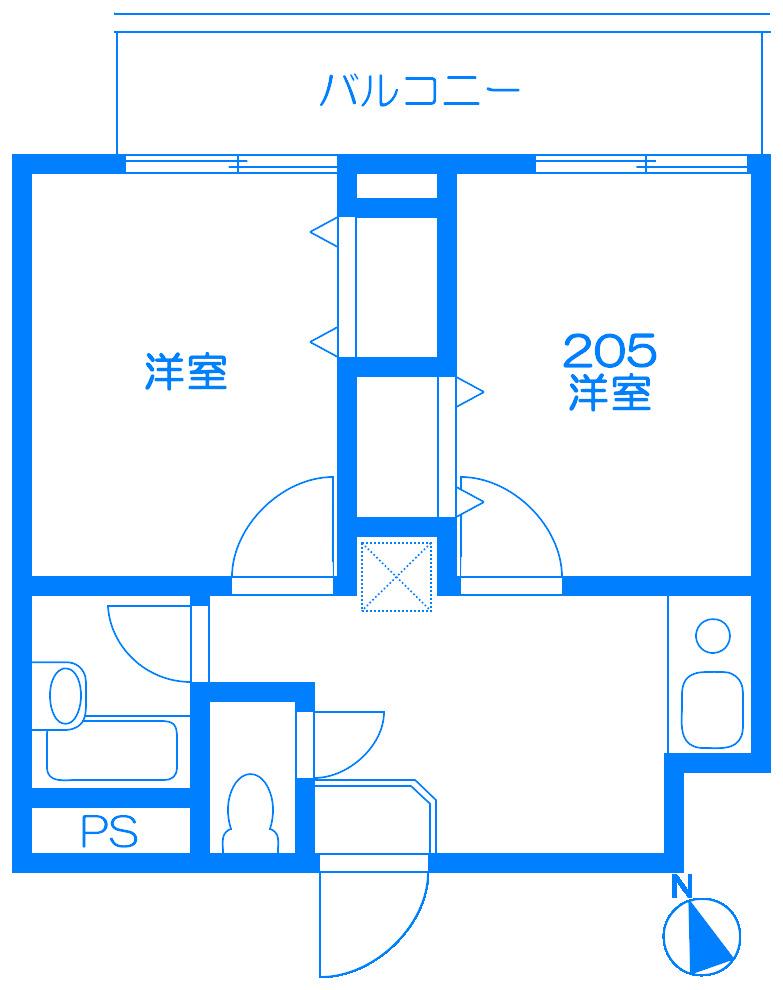 ルート大倉山マンションA棟(2K/2階)の間取り写真