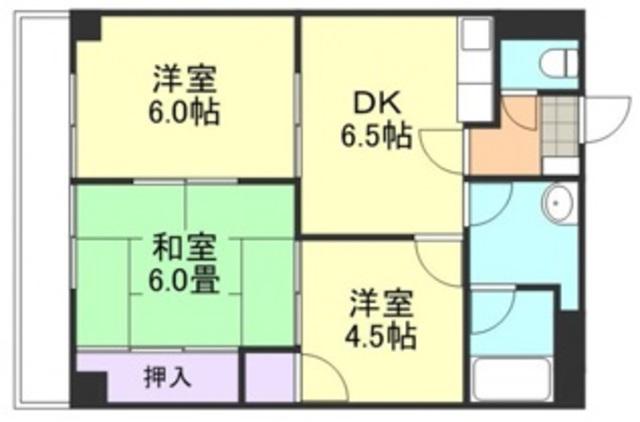 ベネフィス白楽町(3DK/3階)の間取り写真