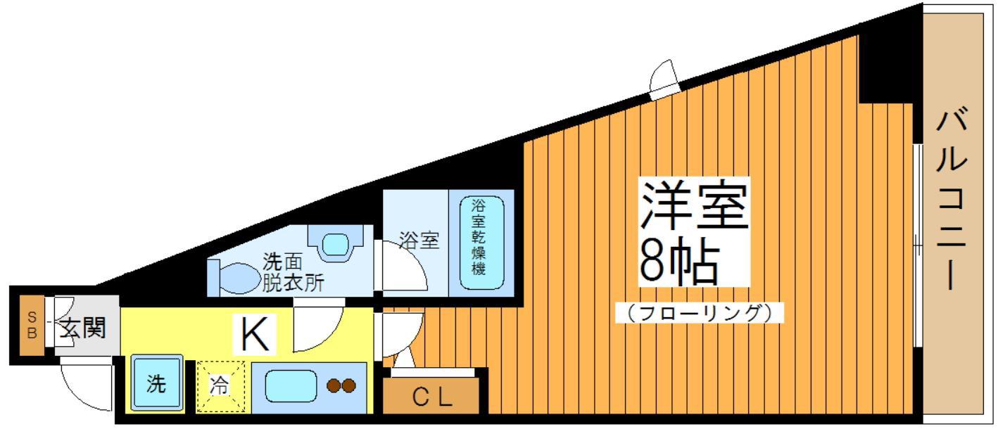 プランドル明大前(1K/6階)の間取り写真