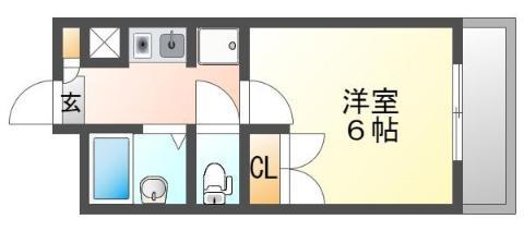 ウエストサイドアベニュー(1K/4階)の間取り写真