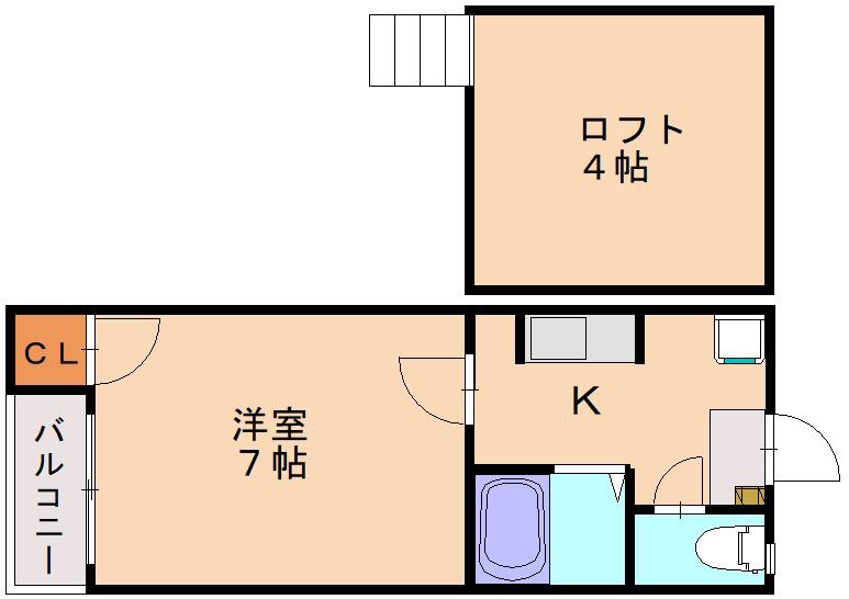 センドック井尻(1K/1階)の間取り写真