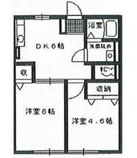 メゾンブリエT棟(2DK/2階)の間取り写真