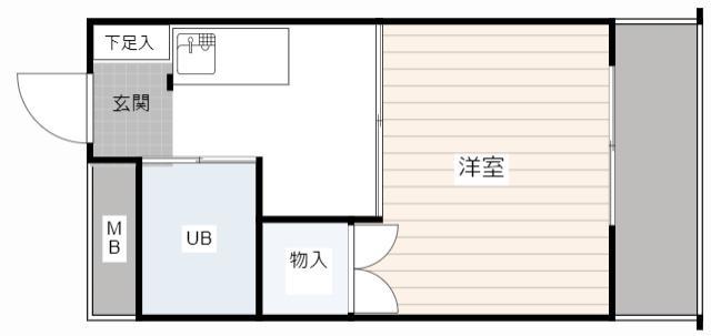 ヴィラ海田(1K/2階)の間取り写真