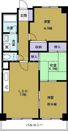 コージーコート(3LDK/8階)の間取り写真