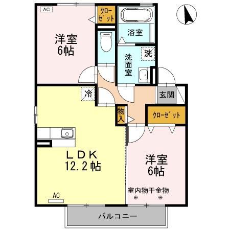 SUNNY TERRACE III(2LDK/1階)の間取り写真