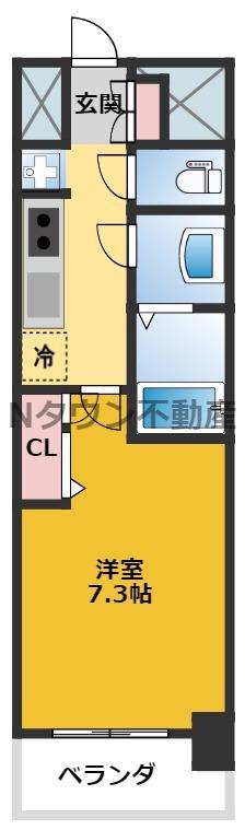 プレサンス栄フェル(1K/10階)の間取り写真