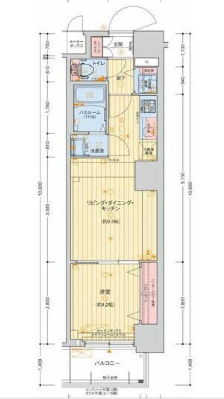 レオンコンフォート堀江公園(1DK/14階)の間取り写真